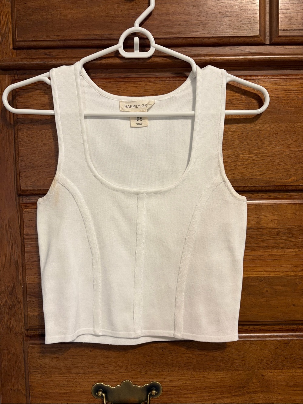 White Ribbed Tank Top